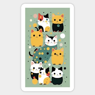 Feline Dotscape: A Symphony of Spots Sticker